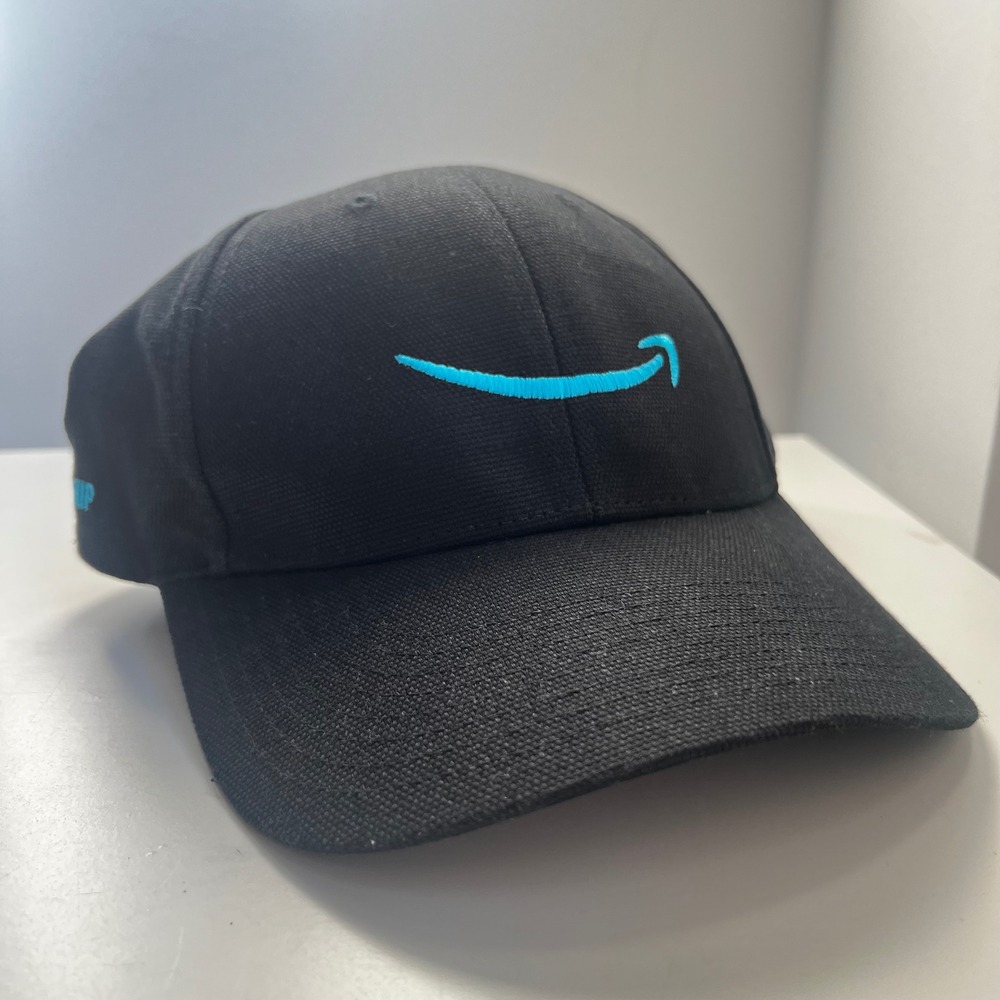 Amazon EWR4 Leadership CornerStone Canvas Snapback Hat Black Teal Smile Logo